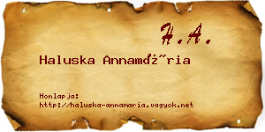 Haluska Annamária névjegykártya